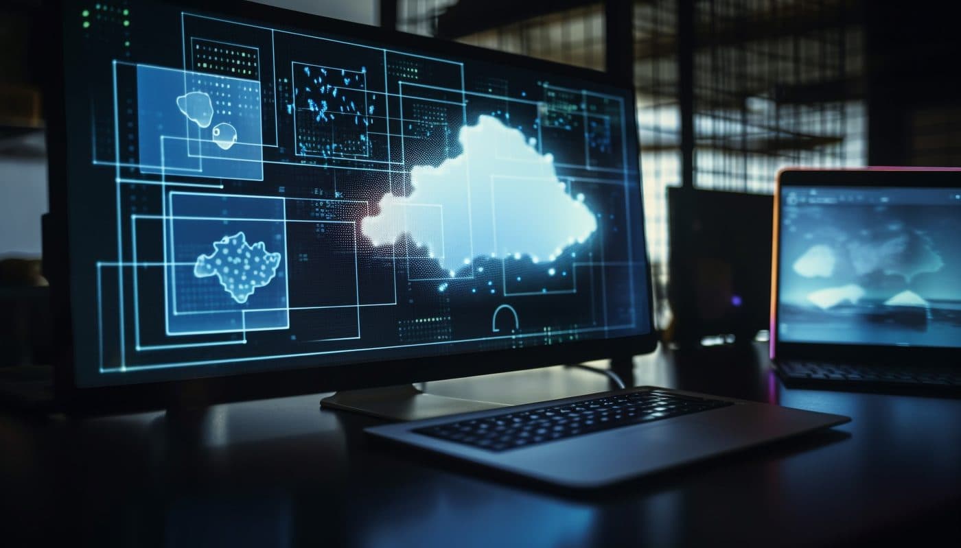 Ambiente de trabalho da Amplogest com monitoramento de dados em nuvem